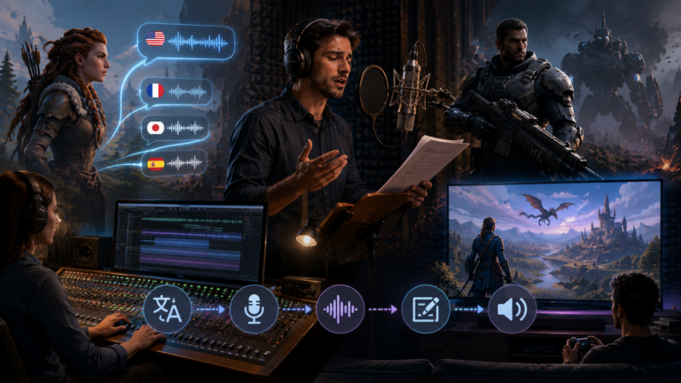 voice-over us game releases, game dubbing usa, video game localization usa, game voice acting services, game translation voice-over, north america game dubbing, english voice-over for games, video game localization services, game audio localization usa, voice-over game industry